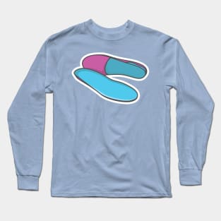 Comfortable shoes arch support insoles Sticker vector illustration. Fashion object icon concept. Two-layered shoe arch support insole sticker design icon with shadow. Long Sleeve T-Shirt